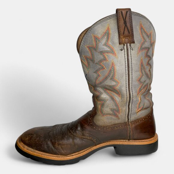 Twisted X Distressed Brown and Gray Western Boots - Picture 5 of 13